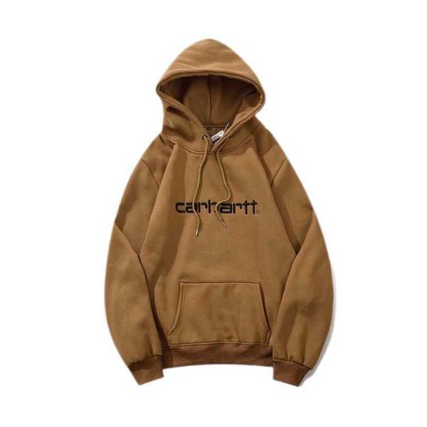 

nzij 2023 new men's hoodies sweatshirt north america brand carhart classic letter embroidery and women's loose hooded plush f622 3, Black