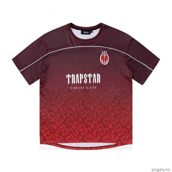 

designer mens t shirt trapstar football jersey summer casual hip hop streetwear high version sportswear short sleeve pba4, White;black
