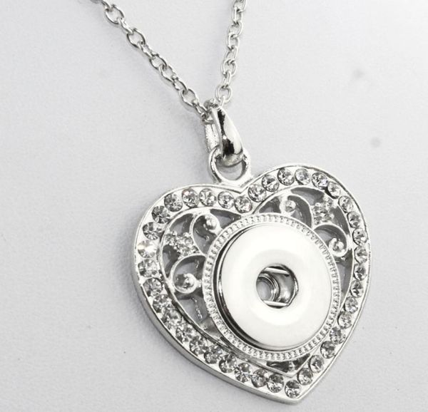 

papa snap 60cm chain retro heart 18mm snap button snap button snaps necklace pendants ginger women charm jewelry ps07557885061, Silver