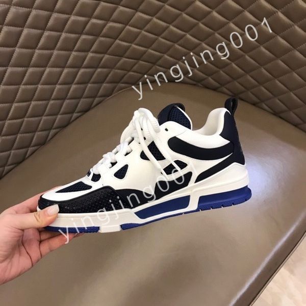 

designer men causal shoes fashion woman leather lace up platform sole sneakers white black mens women