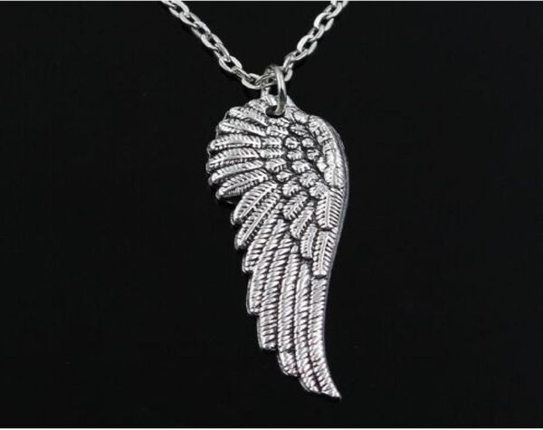 

ship 20pcslot antique silver angel wings chain charms chain necklace jewelry gift diy2569193