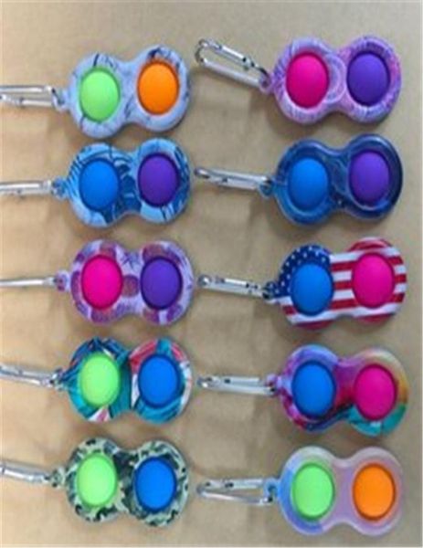 

us flag camouflage push bubble keychain fidget bubble key ring keychain sensory squeeze bubbles toy silicone stress relief ball to8243750, Blue