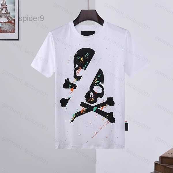 

men designer pp skull diamond t shirt short sleeve dollar brown bear brand tee o-neck skulls tshirt tees 8 t9l4, White;black