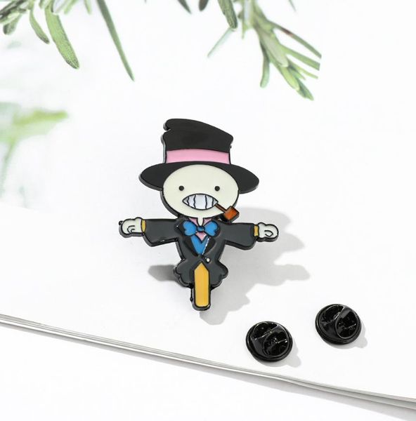 

anime howl039s moving castle scarecrow kabu prince brooch pin enamel badge jackets fashion jewelry accessories5063563, Blue