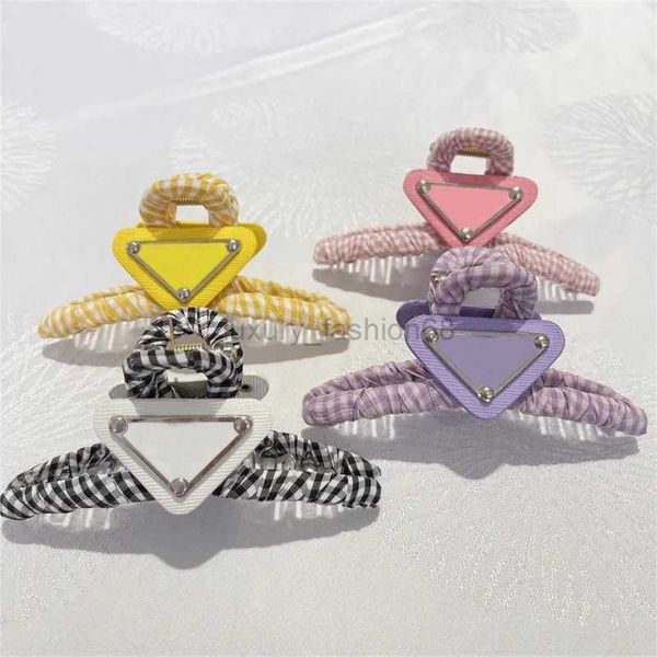 

fashion women grab clamp designer headwear luxury girl casual hair clips letter plaid barrettes classic daily hair accessorie gift