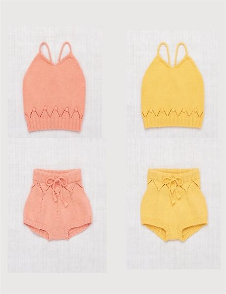 

ss kids girls summer knitting clothes sets misha puff children crochet sling and bloomers baby girl misha and puff y2008296669465, White