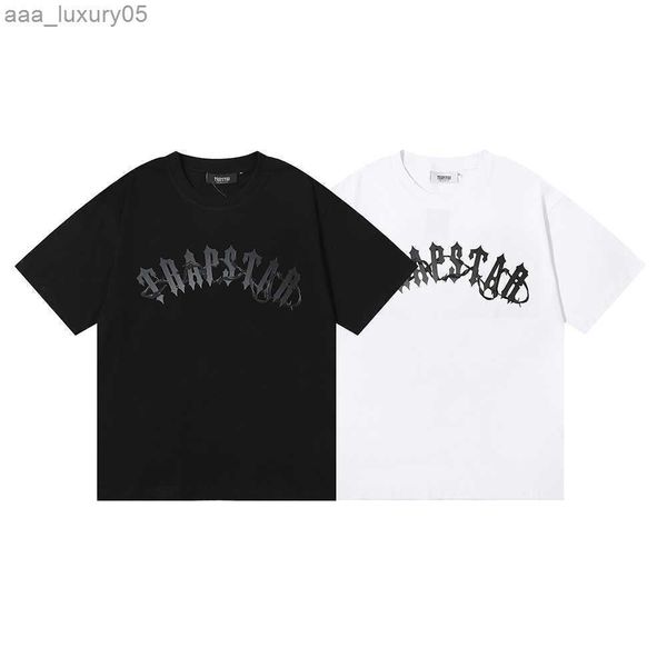 

designer fashion clothing tees tshirt trapstar barbed wire arch dark letter printed men's women's short sleeve t-shirt summer casu, White;black