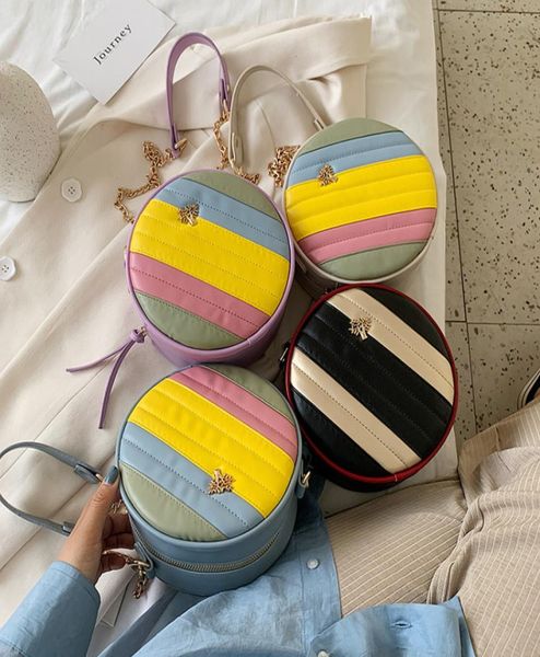 

ins girls rainbow circular purse children metal tree chain messenger bag kids oneshoulder bags designer mini wallet a56253580810, White