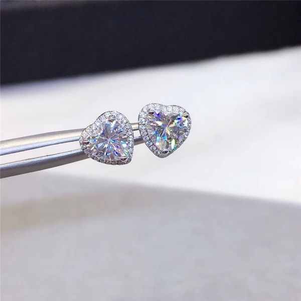 

heart shape aaaaa cz stud earring 925 sterling silver engagement wedding earrings for women bridal party jewelry