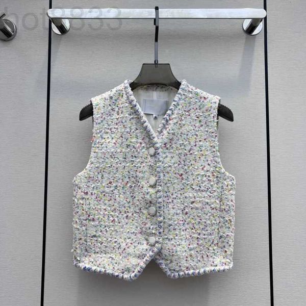 

women's vests designer milan runway 2023 new autumn v neck coats brand same style outerwear qu66, Black;white