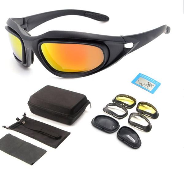 

c5 goggles polarized tactical sunglasses outdoor cycling glasses night vision dust proof sand fishing sunglasses, White;black