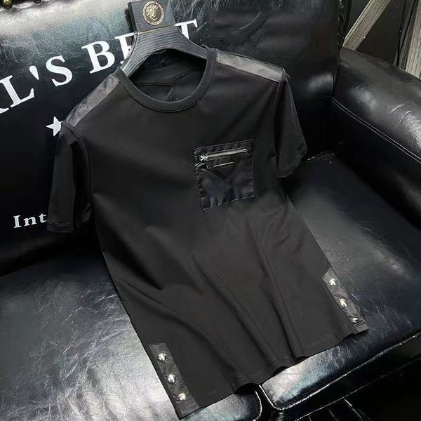 

fashion shirt mens t-shirts tshirts breathable man tees shirts with budge shorts tees streewears m-4xl, White;black