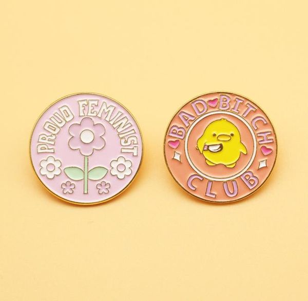 

proud feminist feminism brooch pins enamel metal badges lapel pin brooches jackets jeans fashion jewelry accessories9194406, Blue