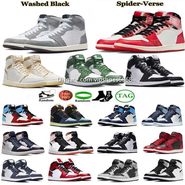 

jumpman 1 1s basketball shoes washed black spider-verse bred patent lost found medium grey twist 2.0 gorge green heritage university blue br