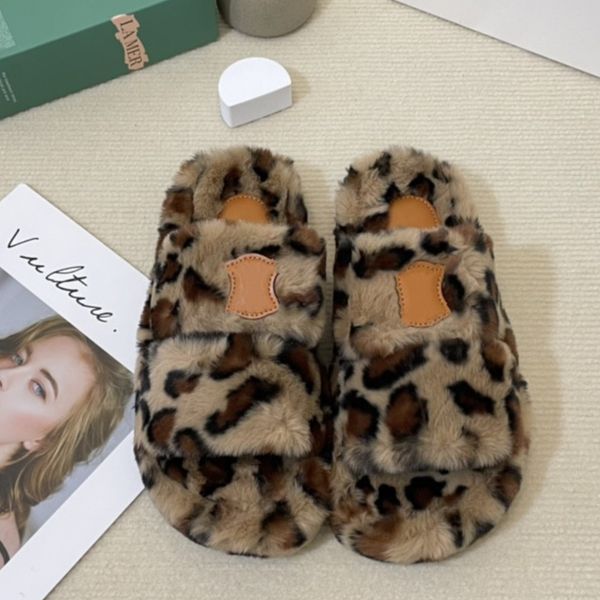 

lamb wool fur slides triomphe open slide slippers women ladies shearling sandals bright orange pink black leopard fashion 2023 platform mule