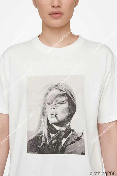 

2023ss anine bing women designer t shirt fashion short sleeved tees, White