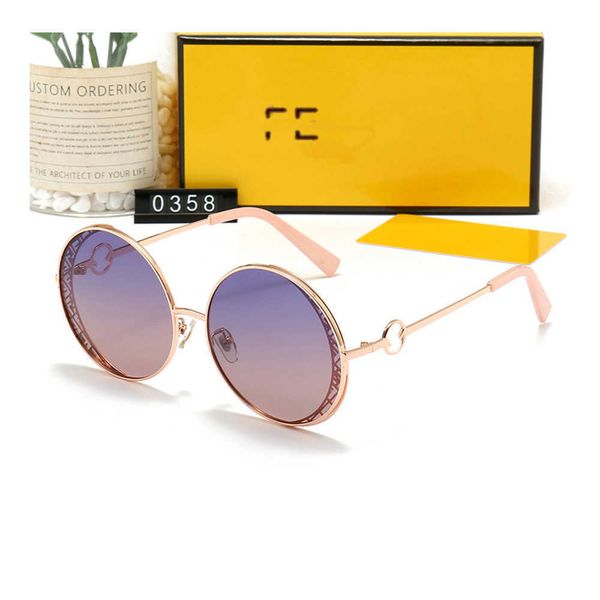 

new designer fd sunglasses pattern counter packaging luxury brand men womens polarized strong light uv proof gradient sunglass, White;black
