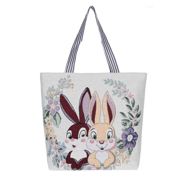 

canvas bag rabbit shoulder bag live streaming new portable women's bag shopping bag night market new embroidered bag