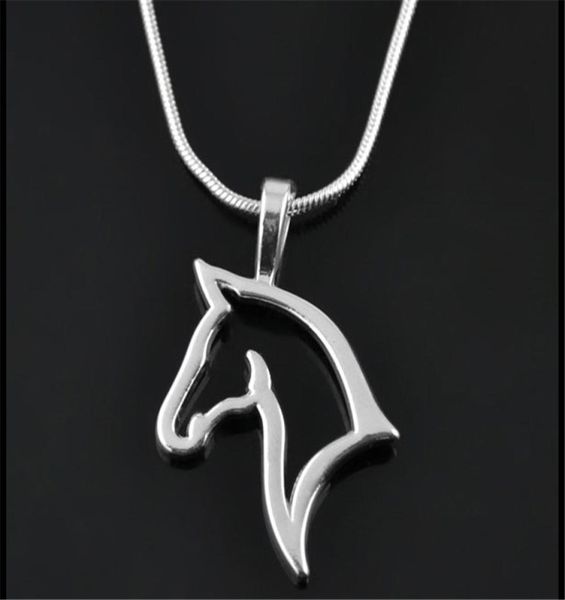 

fashion cute animal horse pendant necklace for women dainty silver color chain jewelry accessories whole2641542