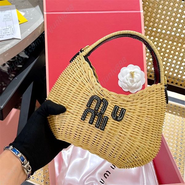 

wander wicker woven handbag totes bags straw plaited underarm bag lady upscale shoulders bag leather shoulder strap cross body bags four-col