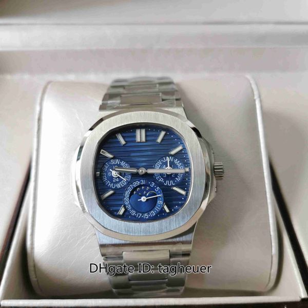 

super factory mens watch version 40.5mm x 8.4mm nautilus 5740/1g-001 blue dial perpetual calendar watches cal.240 q mechanical automatic men, Slivery;brown