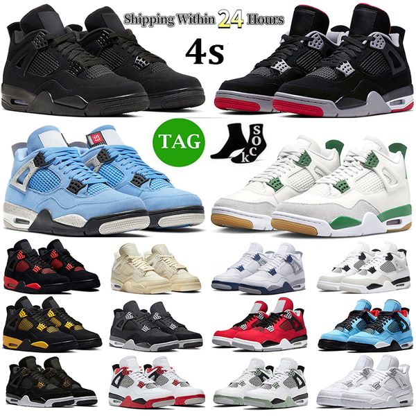 

jumpman 4 basketball shoes men women 4s black cat military black pine green red thunder white oreo mens trainers sport sneakers