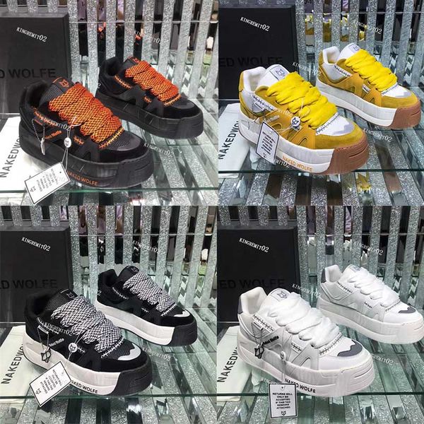 

naked wolfe sneaker men shoes low-tennis casual shoes kosa slider sinner hyde heidy city women men platform shoes thick bottom travel footwe, Black