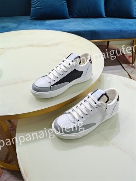 

2023 new luxurys designer flat sneaker trainer casual shoe leather white overlays fashion platform mens womens sneakers size 35-46, Black