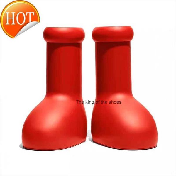 

2023 mschf boot big red boots astro boy boots mens womens rain boots thick bottom non-slip booties rubber platform bootie fashion astro boy, Black