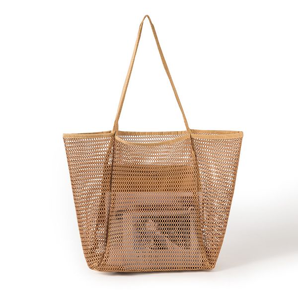 

mesh shopping bags women summer shoulder bag mesh market bag carryall travel bags stadium pattern daybag dom-c23-62