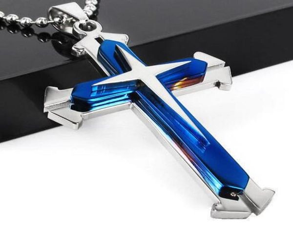 

2017 fashion new gift unisex039s men women silver gold stainless steel cross pendant necklace chain4132707