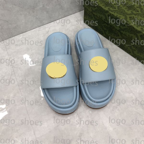 

thick soled slipper designer women casual home shoes rubber leather slide sandal summer platform size 35-44, Black