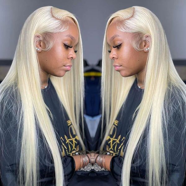 

613 hd transparent full lace frontal wig 13x6 straight honey blonde colored 13x4 lace frontal human hair wig, Black;brown