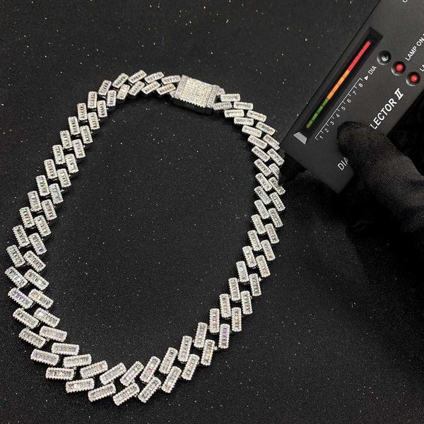 

100% 925 sterling silver jewelry custom made vvs moissanite cuban link chain