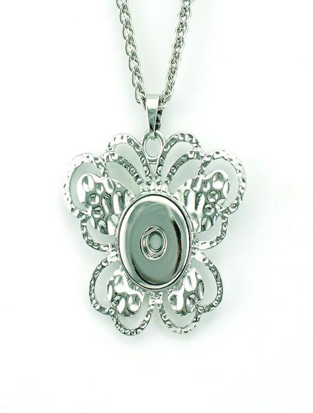 

fashion pendant necklaces silver plated 18mm ginger snap buttons butterfly diy interchangeable for women statement necklace jewelr8677336