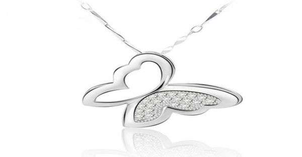 

925 sterling silver butterfly pendant necklace charms animal fashion bohemian jewelry exaggerated crystal pendant jewelry for wome9607993