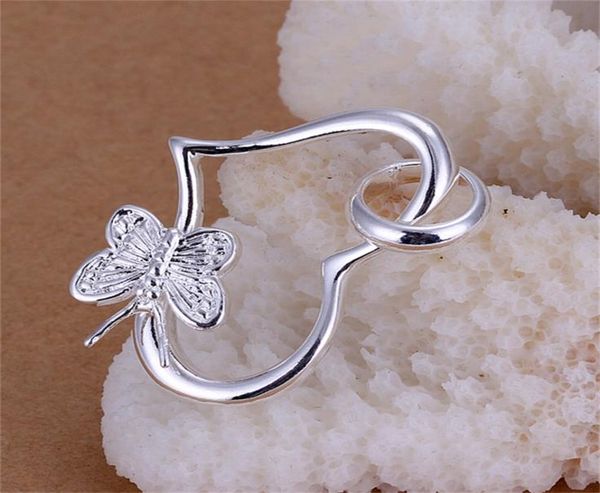 

10pcslot 925 sterling silver plated butterfly heart pendant lknspcp0906507804