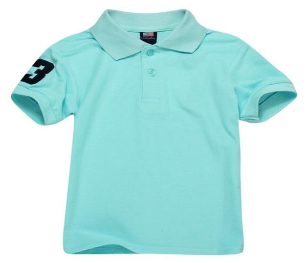 

children polo t shirt kids lapel short sleeves baby polos tshirt boys clothing embroidery tees girl cotton tshirts sky blue7785412, Blue