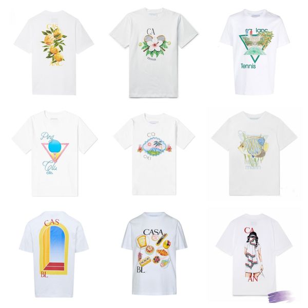 

fashion designer men's t-shirt casa all-in-one printed couple short sleeve t-shirt series, White;black