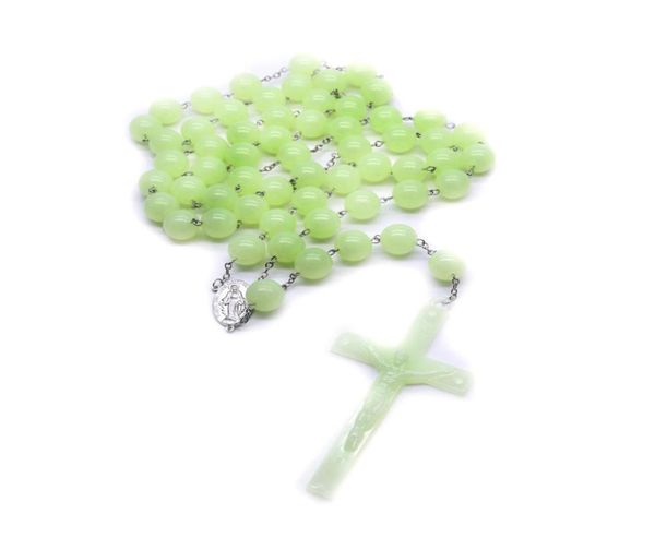 

luminous wall rosary necklace religious catholic big cross church pendant necklace6874912, Silver