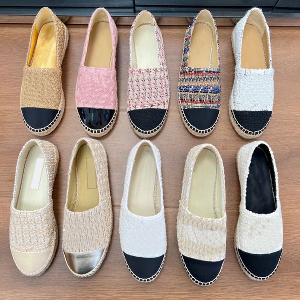 

luxury casual women shoes espadrilles summer designers ladies flat beach half slippers fashion woman loafers fisherman canvas shoe, Black