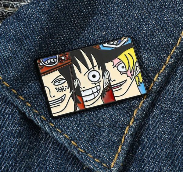 

creativity anime ace sabo luffy asl brothers enamel pins brooches women men backpack badge lapel jewelry friends birthday gifts6197626, Blue