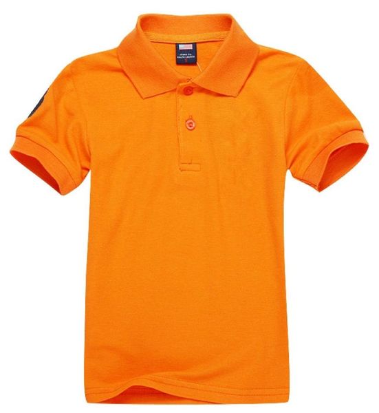 

children polo t shirt kids lapel short sleeves baby polos tshirt boys clothing embroidery tees girl cotton tshirts orange3953041, Blue