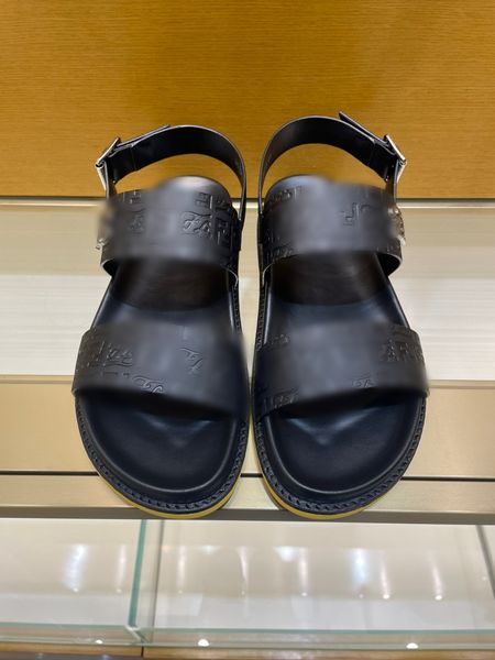 

fashion men sandals full black letter carved 2023 flat beach luxury designer mens casual sandal