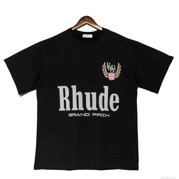 

rhude t shirt mens t shirt designer tshirts rhude men short sleeves luxury clothes summer leisure undershirt breathable printed coats high-q, White;black