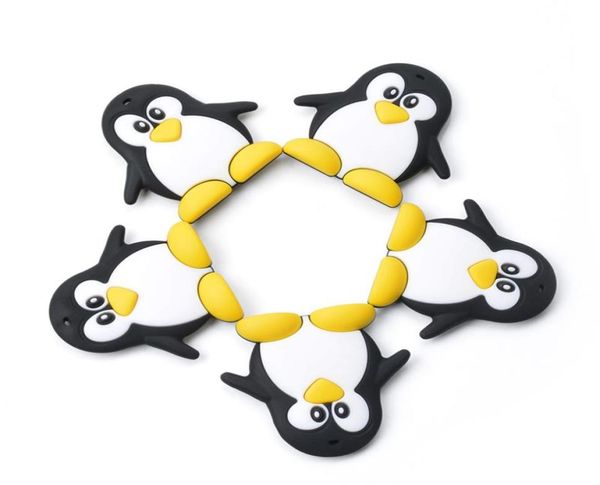 

silicone penguin teether cartoon animal baby teether food grade silicone baby teething toy diy nursing necklace gift accessories8922750