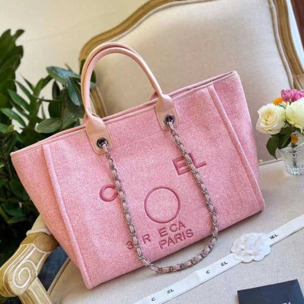 

luxury women's brand hand bags beach bag ch embroidered handbag canvas chain backpack evening handbags female pearl big shopping design