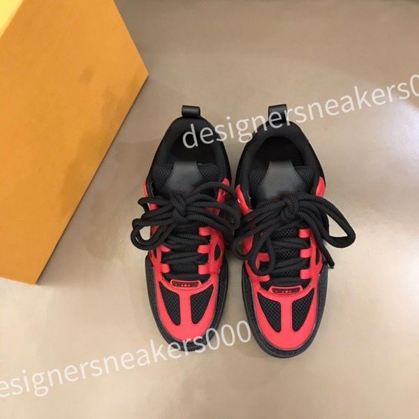 

luxury designer men shoes sneakers calfskin trainers basketball white grey thick bottom sneakers leather platform shoe, Black