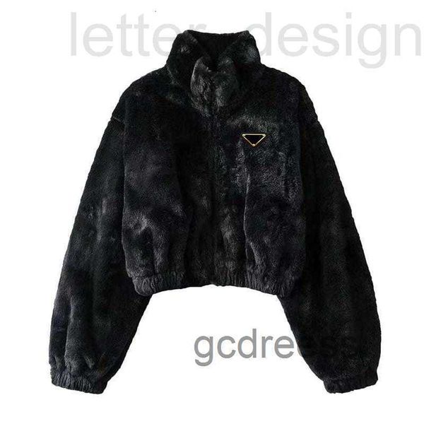 

women's jackets designer jacket brand women's short long sleeved standing collar cashmere autumn and winter casual fashion street, Black;brown