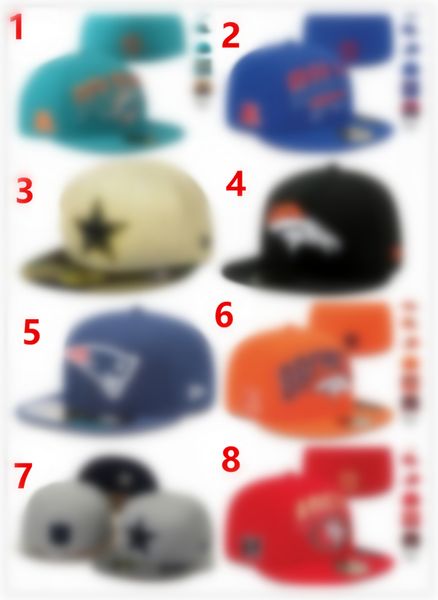 

men's foot ball fitted hats fashion hip hop sport on field football full closed design caps men's women's cap mix h11-6.20, Blue;gray